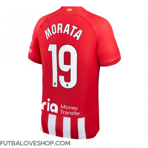 Dres Atletico Madrid Alvaro Morata #19 Domáci 2023-24 Krátky Rukáv